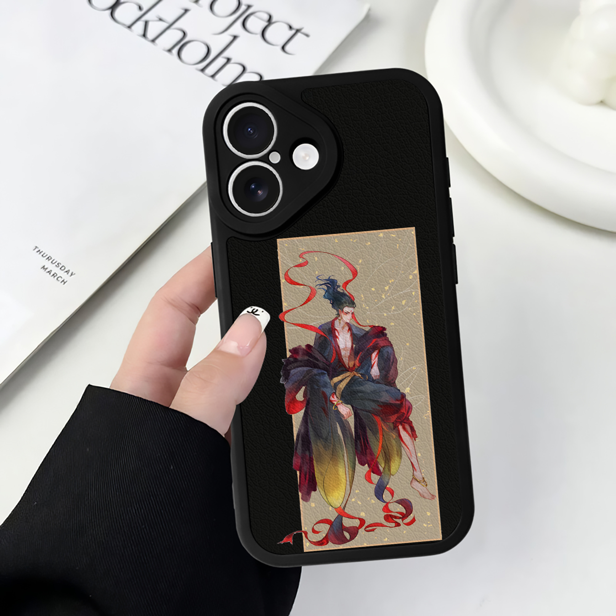 （画像用） Ne Zha 2 ナタ 魔童の大暴れ 【iPhone 16シリーズ対応】シリコンスマホケース（レザー調） 材質：シリコン
